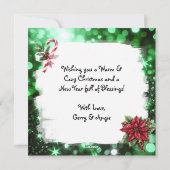 クリスマスツリーで可愛い子猫パーソナライズされた シーズンカード (裏面)