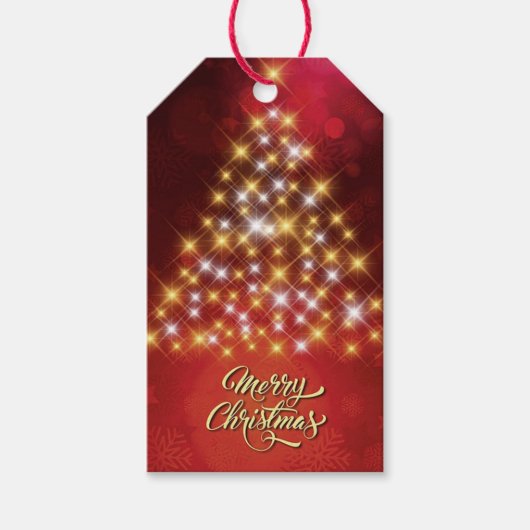 クリスマスツリーで楽しいクリスマス ギフトタグ (正面)