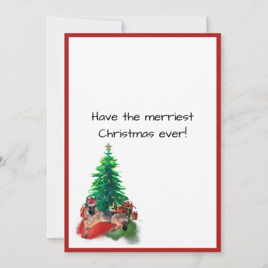 クリスマスツリーで産むドイツの羊飼い犬 (裏面)