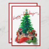 クリスマスツリーで産むドイツの羊飼い犬 (正面/裏面)