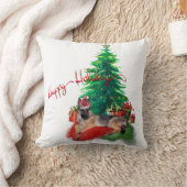 クリスマスツリーで産むドイツの羊飼い犬 クッション (ブランケット)
