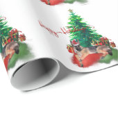 クリスマスツリーで産むドイツの羊飼い犬 ラッピングペーパー (ロールコーナー)