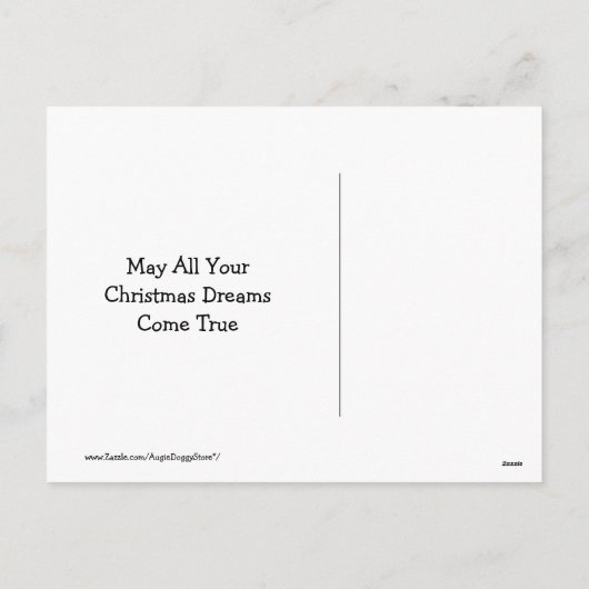 クリスマスツリーで眠っているゴールデンレトリバー シーズンポストカード (裏面)