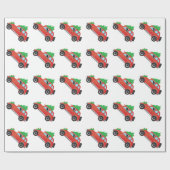 クリスマスツリーで運転するゴードン・セッター ラッピングペーパー (フラット)
