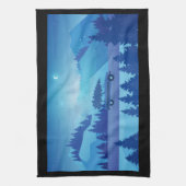 クリスマスツリーで道路を下る キッチンタオル (縦)