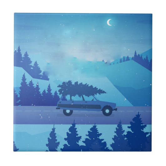 クリスマスツリーで道路を下る タイル (正面)