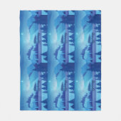 クリスマスツリーで道路を下る フリースブランケット (正面)