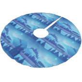 クリスマスツリーで道路を下る ブラッシュドポリエステルツリースカート (アングル)