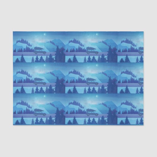 クリスマスツリーで道路を下る 薄葉紙 (正面)