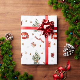クリスマスツリーとおかしなセーター ラッピングペーパー