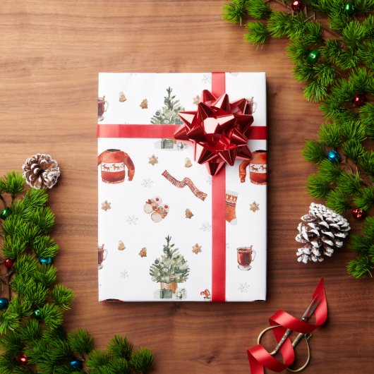 クリスマスツリーとおかしなセーター ラッピングペーパー (クリスマスギフト)