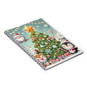 クリスマスツリーとおもしろいキャラクター付きのノート ノートブック (右側)