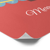 クリスマスツリーとかわいいの赤いポスター ポスター (角)