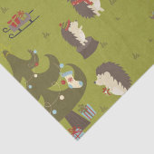 クリスマスツリーとそりの子供たちのかわいいハリネズミ 薄葉紙 (詳細)