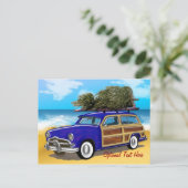 クリスマスツリーとのサーフィンWoodie シーズンポストカード (スタンド正面)