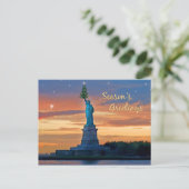 クリスマスツリーとの自由の女神 シーズンポストカード (スタンド正面)