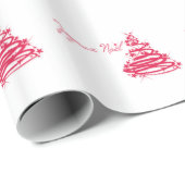 クリスマスツリーとの赤いJoyeux Noël ラッピングペーパー (ロールコーナー)