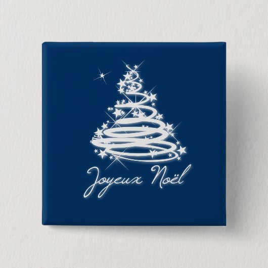 クリスマスツリーとのJoyeux Noël 缶バッジ (正面)