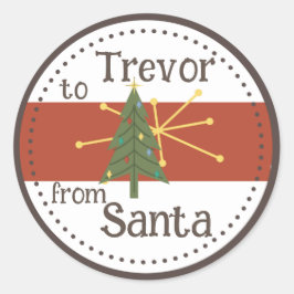 クリスマスツリーとアストロスターギフトラベルシール ラウンドシール