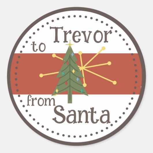 クリスマスツリーとアストロスターギフトラベルシール ラウンドシール (正面)