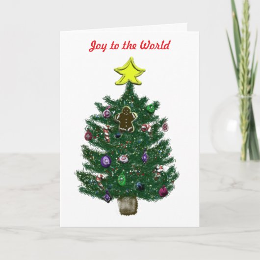 クリスマスツリーとイエロースタージンジャーパン シーズンカード (正面)