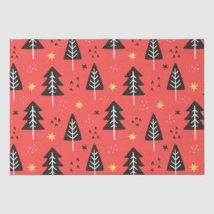 クリスマスツリーとイエロースターティッシュペーパー 薄葉紙