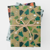 クリスマスツリーとオーナメントセットの3休日 ラッピングペーパーシート (インサイチュ)