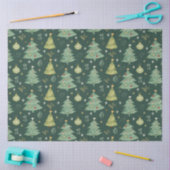 クリスマスツリーとオーナメントパターン 薄葉紙 (クラフト)