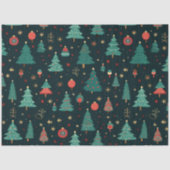 クリスマスツリーとオーナメントブラッククリスマス 薄葉紙 (正面)