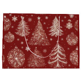 クリスマスツリーとオーナメント ラージペーパーバッグ (裏面)