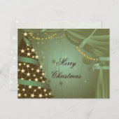 クリスマスツリーとカーテンポストカード シーズンポストカード (正面/裏面)