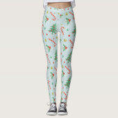 クリスマスツリーとキャンディーキャン レギンス (正面)