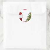 クリスマスツリーとギフトがあなたのテキストテンプレートを追加 ラウンドシール (バッグ)