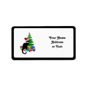 クリスマスツリーとギフトとノワールをチャット ラベル (正面)