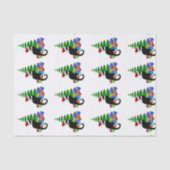 クリスマスツリーとギフトとノワールをチャット 薄葉紙 (正面)