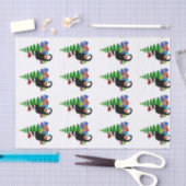 クリスマスツリーとギフトとノワールをチャット 薄葉紙 (クラフト)