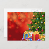 クリスマスツリーとギフトのアニメーション シーズンポストカード (正面/裏面)