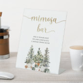クリスマスツリーとギフトのミモザバーサイン 台座サイン (インサイチュ)