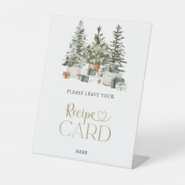 クリスマスツリーとギフトのレシピカードサイン 台座サイン