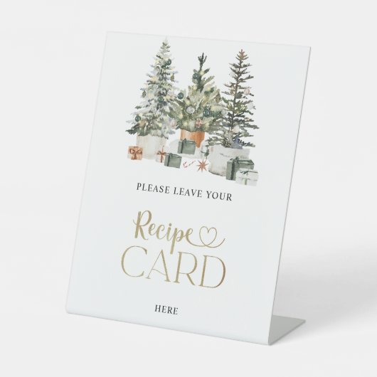 クリスマスツリーとギフトのレシピカードサイン 台座サイン (正面)