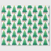 クリスマスツリーとギフトグラフィック ラッピングペーパー (フラット)