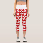 クリスマスツリーとギフトボックスパターン カプリレギンス (正面)