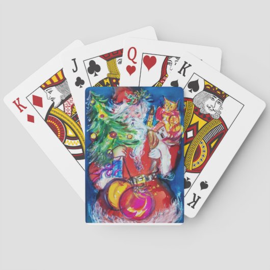 クリスマスツリーとギフト付きサンタ トランプ (裏面)