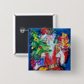 クリスマスツリーとギフト付きサンタ 缶バッジ (正面&裏面)