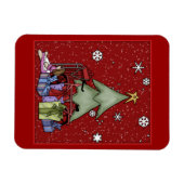 クリスマスツリーとギフト マグネット (横)