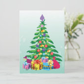 クリスマスツリーとギフト 招待状 (スタンド正面)