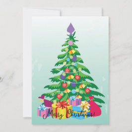 クリスマスツリーとギフト 招待状