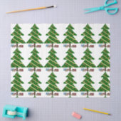 クリスマスツリーとギフト 薄葉紙 (クラフト)