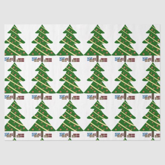 クリスマスツリーとギフト 薄葉紙 (正面)