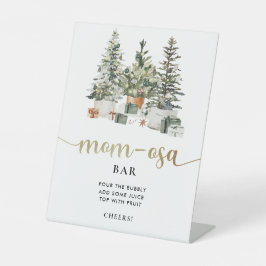 クリスマスツリーとギフト Mom-osa バーサイン 台座サイン